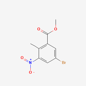 Methyl 5-bromo-2-methyl-3-nitrobenzoate chemical structure (CAS 220514-28-3)