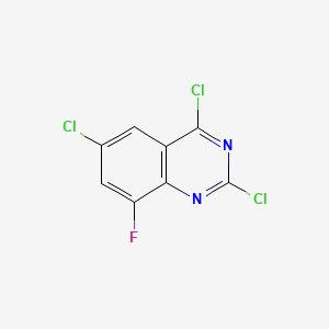 2,4,6-Trichloro-8-fluoroquinazoline chemical structure (CAS 2205387-69-3)