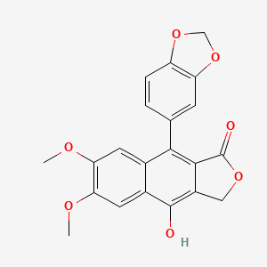 9-(Benzo[d][1,3]dioxol-5-yl)-4-hydroxy-6,7-dimethoxynaphtho[2,3-c]furan-1(3H)-one chemical structure (CAS 22055-22-7)