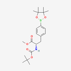 (S)-Methyl 2-((tert-butoxycarbonyl)amino)-3-(4-(4,4,5,5-tetramethyl-1,3,2-dioxaborolan-2-yl)phenyl)propanoate chemical structure (CAS 220587-29-1)