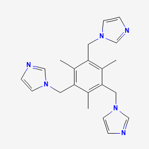 1,1,1-[(2,4,6-Trimethyl-1,3,5-benzenetriyl)tris(methylene)]tris[1H -imidazole] chemical structure (CAS 220593-43-1)