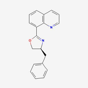 (S)-4-Benzyl-2-(quinolin-8-yl)-4,5-dihydrooxazole chemical structure (CAS 220628-97-7)