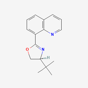 (S)-4-(tert-Butyl)-2-(quinolin-8-yl)-4,5-dihydrooxazole chemical structure (CAS 220629-00-5)