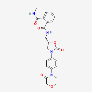(S)-N1-Methyl-N2-((2-oxo-3-(4-(3-oxomorpholino)phenyl)oxazolidin-5-yl)methyl)phthalamide chemical structure (CAS 2206360-74-7)
