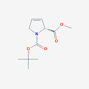 (R)-1-tert-butyl 2-methyl 1H-pyrrole-1,2(2H,5H)-dicarboxylate chemical structure (CAS 220652-51-7)