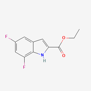 Ethyl 5,7-difluoro-1H-indole-2-carboxylate chemical structure (CAS 220679-10-7)