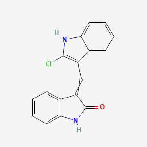 3-((2-Chloro-1H-indol-3-yl)methylene)indolin-2-one chemical structure (CAS 220749-41-7)