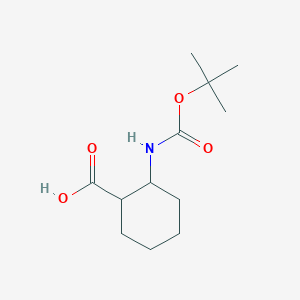 2-((tert-Butoxycarbonyl)amino)cyclohexanecarboxylic acid chemical structure (CAS 220760-49-6)