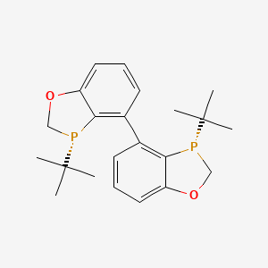 (3S,3'S)-3,3'-Di-tert-butyl-2,2',3,3'-tetrahydro-4,4'-bibenzo[d][1,3]oxaphosphole chemical structure (CAS 2207601-04-3)