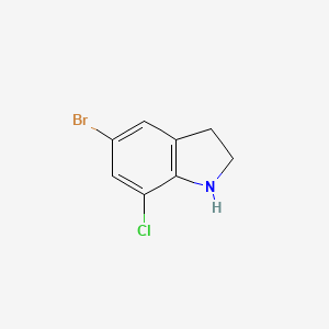 5-Bromo-7-chloroindoline chemical structure (CAS 221024-31-3)