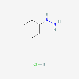 Pentan-3-ylhydrazine hydrochloride chemical structure (CAS 221024-42-6)
