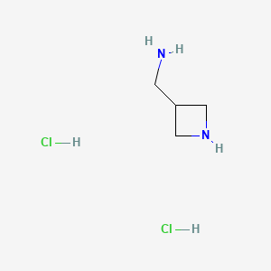 Azetidin-3-ylmethanamine dihydrochloride chemical structure (CAS 221095-80-3)
