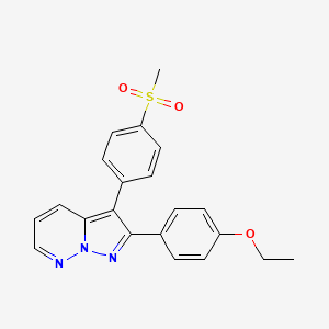 2-(4-Ethoxyphenyl)-3-(4-(methylsulfonyl)phenyl)pyrazolo[1,5-b]pyridazine chemical structure (CAS 221148-46-5)