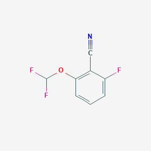 2-(Difluoromethoxy)-6-fluorobenzonitrile chemical structure (CAS 221202-14-8)