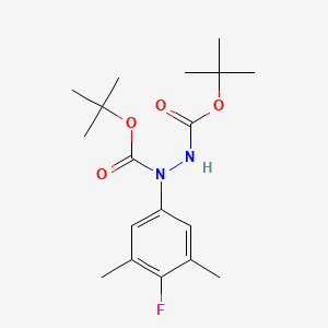 Di-tert-butyl 1-(4-fluoro-3,5-dimethylphenyl)hydrazine-1,2-dicarboxylate chemical structure (CAS 2212021-55-9)