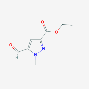 Ethyl 5-formyl-1-methyl-1H-pyrazole-3-carboxylate chemical structure (CAS 221323-54-2)