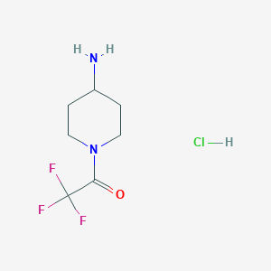 1-(4-Aminopiperidin-1-yl)-2,2,2-trifluoroethan-1-one hydrochloride chemical structure (CAS 221340-53-0)