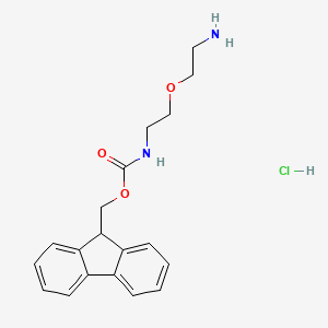 (9H-Fluoren-9-yl)methyl (2-(2-aminoethoxy)ethyl)carbamate hydrochloride chemical structure (CAS 221352-88-1)