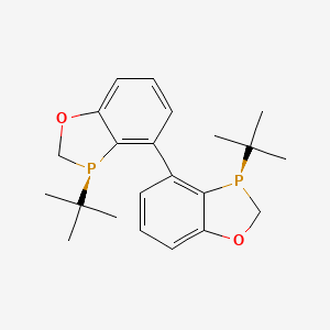 (3R,3'R)-3,3'-Di-tert-butyl-2,2',3,3'-tetrahydro-4,4'-bibenzo[d][1,3]oxaphosphole chemical structure (CAS 2214207-73-3)