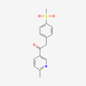 1-(6-Methylpyridin-3-yl)-2-(4-(methylsulfonyl)phenyl)ethanone chemical structure (CAS 221615-75-4)