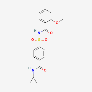 N-((4-(Cyclopropylcarbamoyl)phenyl)sulfonyl)-2-methoxybenzamide chemical structure (CAS 221667-31-8)