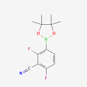 2,6-Difluoro-3-(4,4,5,5-tetramethyl-1,3,2-dioxaborolan-2-yl)benzonitrile chemical structure (CAS 2216724-47-7)