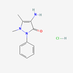 4-Amino-1,5-dimethyl-2-phenyl-1H-pyrazol-3(2H)-one hydrochloride chemical structure (CAS 22198-72-7)