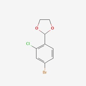 2-(4-Bromo-2-chlorophenyl)-1,3-dioxolane chemical structure (CAS 2221812-22-0)