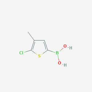 (5-Chloro-4-methylthiophen-2-yl)boronic acid chemical structure (CAS 2222020-36-0)