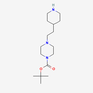 tert-Butyl 4-(2-(piperidin-4-yl)ethyl)piperazine-1-carboxylate chemical structure (CAS 2222119-35-7)