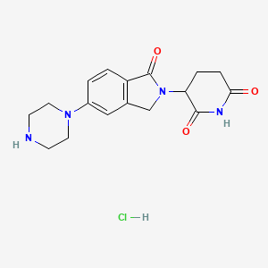 3-(1-Oxo-5-(piperazin-1-yl)isoindolin-2-yl)piperidine-2,6-dione hydrochloride chemical structure (CAS 2222120-31-0)