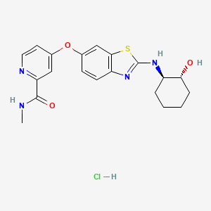 4-((2-(((1R,2R)-2-Hydroxycyclohexyl)amino)benzo[d]thiazol-6-yl)oxy)-N-methylpicolinamide hydrochloride chemical structure (CAS 2222138-31-8)