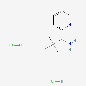 2,2-Dimethyl-1-(pyridin-2-yl)propan-1-amine dihydrochloride chemical structure (CAS 2222144-73-0)