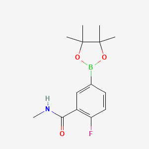 2-Fluoro-N-methyl-5-(4,4,5,5-tetramethyl-1,3,2-dioxaborolan-2-yl)benzamide chemical structure (CAS 2222333-26-6)