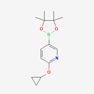 2-Cyclopropoxy-5-(4,4,5,5-tetramethyl-1,3,2-dioxaborolan-2-yl)pyridine chemical structure (CAS 2222333-27-7)
