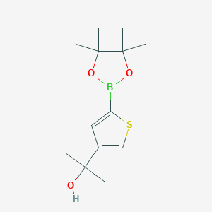 2-(5-(4,4,5,5-Tetramethyl-1,3,2-dioxaborolan-2-yl)thiophen-3-yl)propan-2-ol chemical structure (CAS 2223031-70-5)