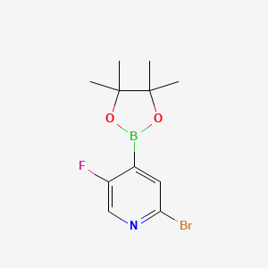 2-Bromo-5-fluoro-4-(4,4,5,5-tetramethyl-1,3,2-dioxaborolan-2-yl)pyridine chemical structure (CAS 2223033-31-4)