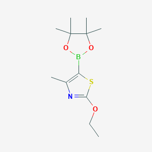 2-Ethoxy-4-methyl-5-(4,4,5,5-tetramethyl-1,3,2-dioxaborolan-2-yl)thiazole chemical structure (CAS 2223043-11-4)