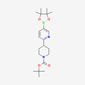tert-Butyl 4-(5-(4,4,5,5-tetramethyl-1,3,2-dioxaborolan-2-yl)pyridin-2-yl)piperidine-1-carboxylate chemical structure (CAS 2223046-23-7)