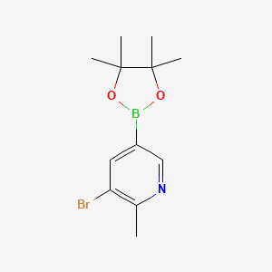 3-Bromo-2-methylpyridine-5-boronic acid pinacol ester chemical structure (CAS 2223051-53-2)