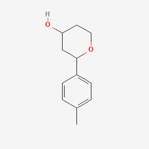 2-(p-Tolyl)tetrahydro-2H-pyran-4-ol chemical structure (CAS 222405-29-0)