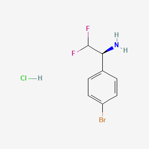 (S)-1-(4-Bromophenyl)-2,2-difluoroethanamine hydrochloride chemical structure (CAS 2225126-90-7)