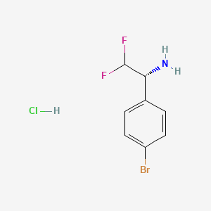 (R)-1-(4-Bromophenyl)-2,2-difluoroethanamine hydrochloride chemical structure (CAS 2225127-09-1)