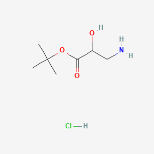 tert-Butyl 3-amino-2-hydroxypropanoate hydrochloride chemical structure (CAS 2225141-74-0)