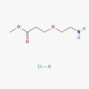 Methyl 3-(2-aminoethoxy)propanoate hydrochloride chemical structure (CAS 2225144-12-5)