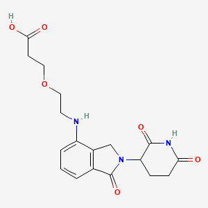3-(2-((2-(2,6-Dioxopiperidin-3-yl)-1-oxoisoindolin-4-yl)amino)ethoxy)propanoic acid chemical structure (CAS 2225148-47-8)
