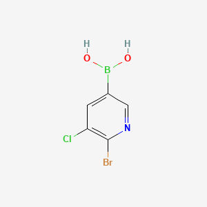 2-Bromo-3-chloropyridine-5-boronic acid chemical structure (CAS 2225155-07-5)