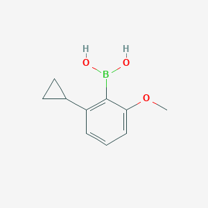 (2-Cyclopropyl-6-methoxyphenyl)boronic acid chemical structure (CAS 2225169-89-9)