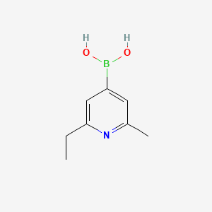 (2-Ethyl-6-methylpyridin-4-yl)boronic acid chemical structure (CAS 2225173-78-2)