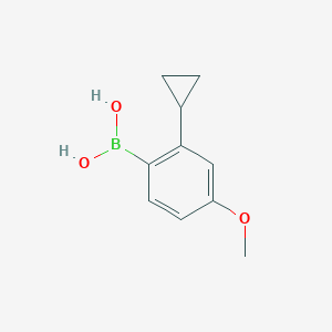 (2-Cyclopropyl-4-methoxyphenyl)boronic acid chemical structure (CAS 2225173-99-7)